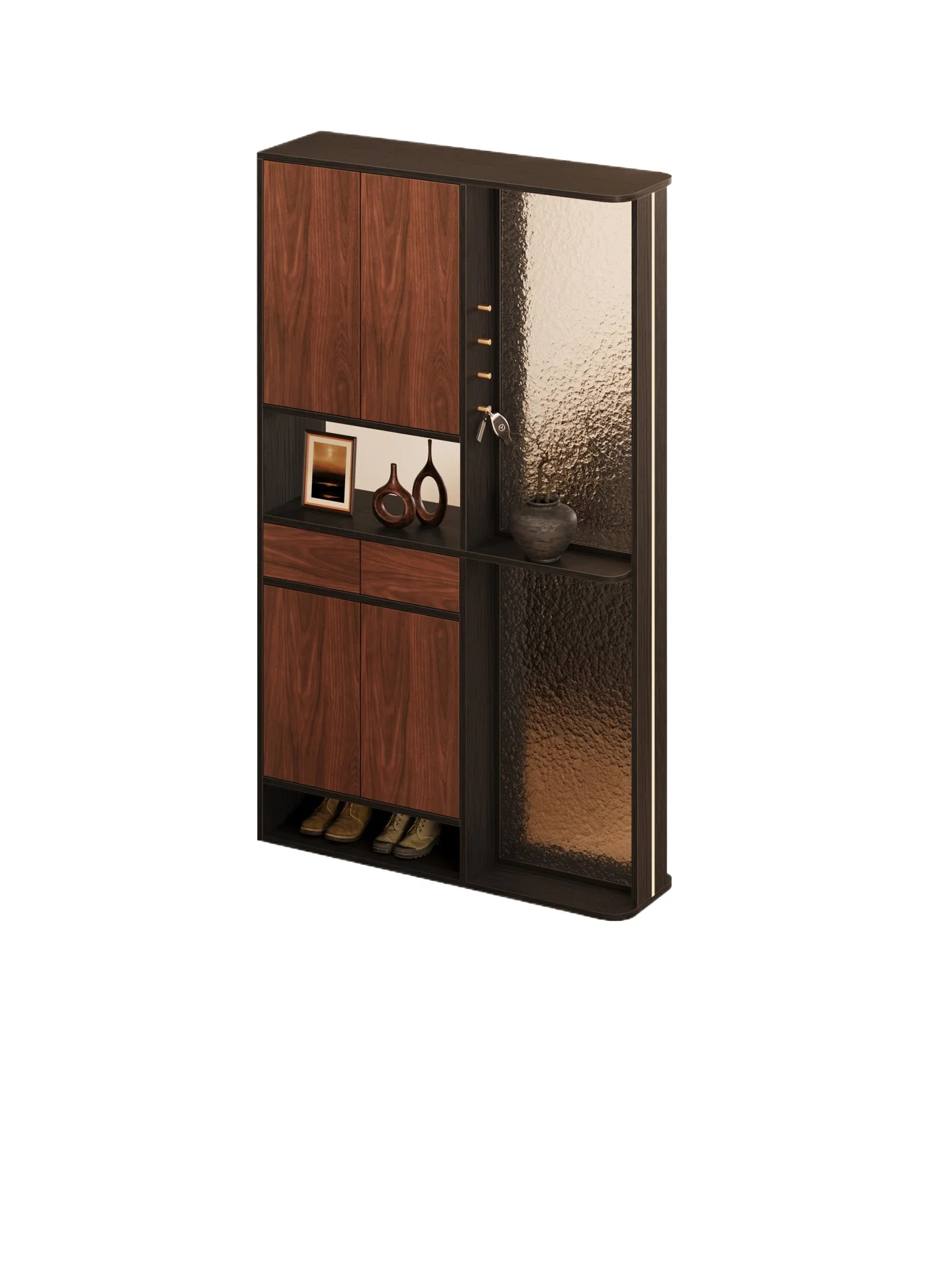 LMM integrated door solid wood high-end feeling living room partition screen new rack