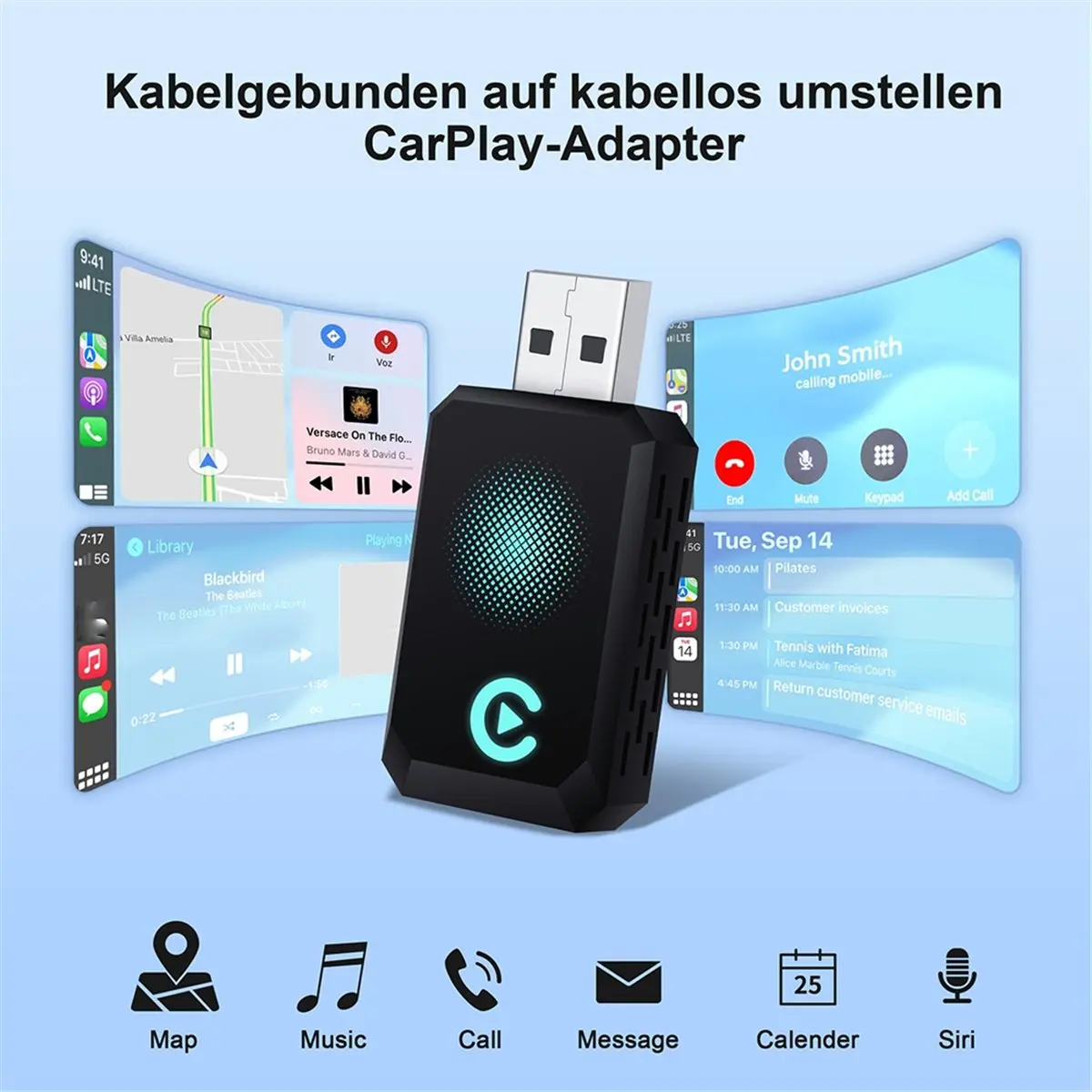 (A99Z] 2-in-1 Wireless Carplay Wireless Auto Bluetooth Adapter Smart Box Car Intelligent Systems for Car with Wired CarPlay