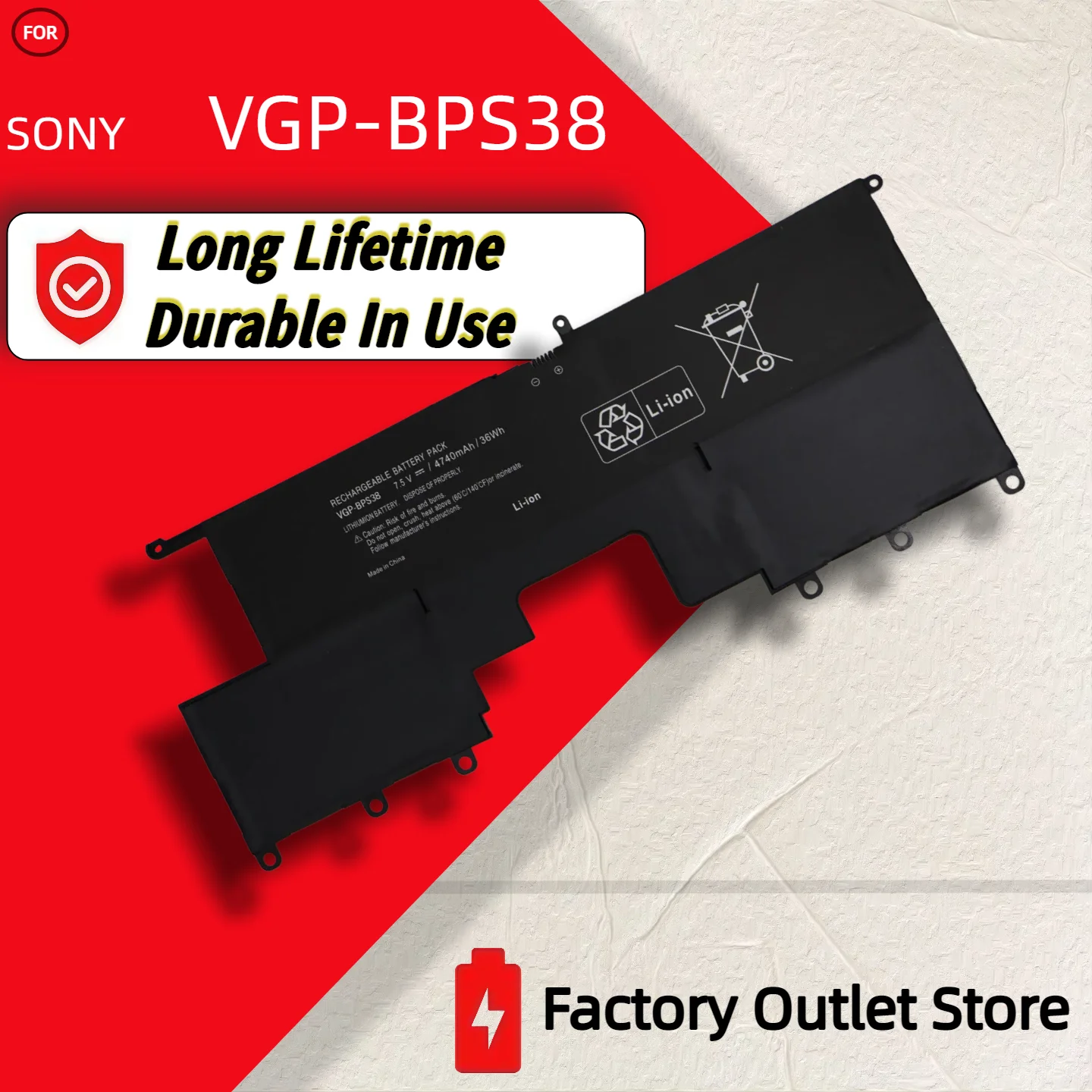 

Оптовая и розничная продажа аккумуляторов для ноутбуков VGP-BPS38 для SONY VAIO PRO11 PRO13 SVP1321BPXB SVP13216PG SVP132A1CM SVP11217SCS