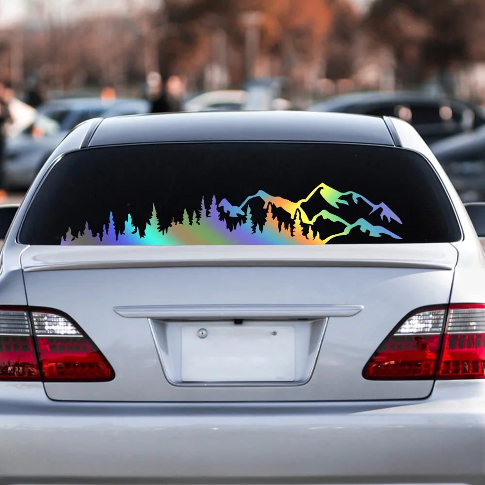 Funny Car Stickers Of Mountain And Tree For Car Rearview Mirror Decal Sticker Auto Body Styling Stickers For Car Decoration