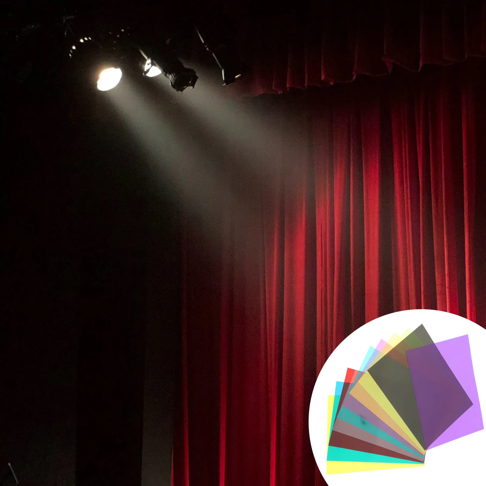 

10 шт. Прозрачные цветные световые гелевые пленки из ПВХ, фильтры для фотосъемки, коррекция цвета, для сцены и театра, фиолетовые накладки, для дислексиков