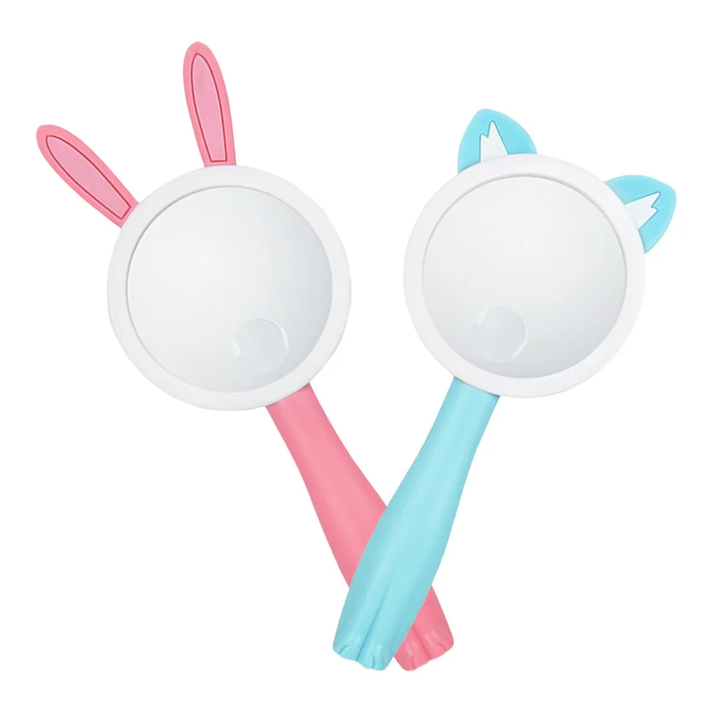 قطعتان من عدسة مكبرة محمولة للأطفال، تصميم كرتوني مضاد للسقوط، أداة طبيعية محمولة خفيفة الوزن