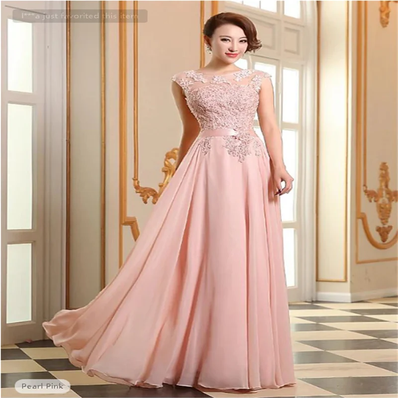 

A-Line Evening Gown Elegant Dress Wedding Guest Prom Floor Length Sleeveless Illusion Neck Bridesmaid Dress Georgette Lace