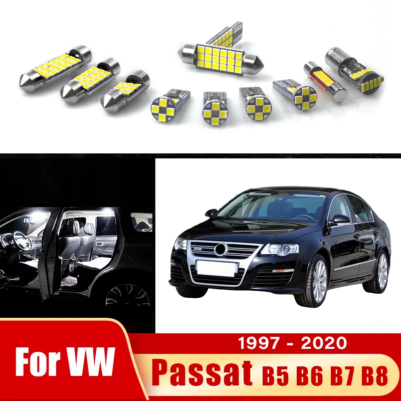 Car LED Bulbs For Volkswagen VW Passat B5 B6 B7 B8 Interior Dome Reading Lamp Vanity Mirror Glove Box Trunk Light Accessories