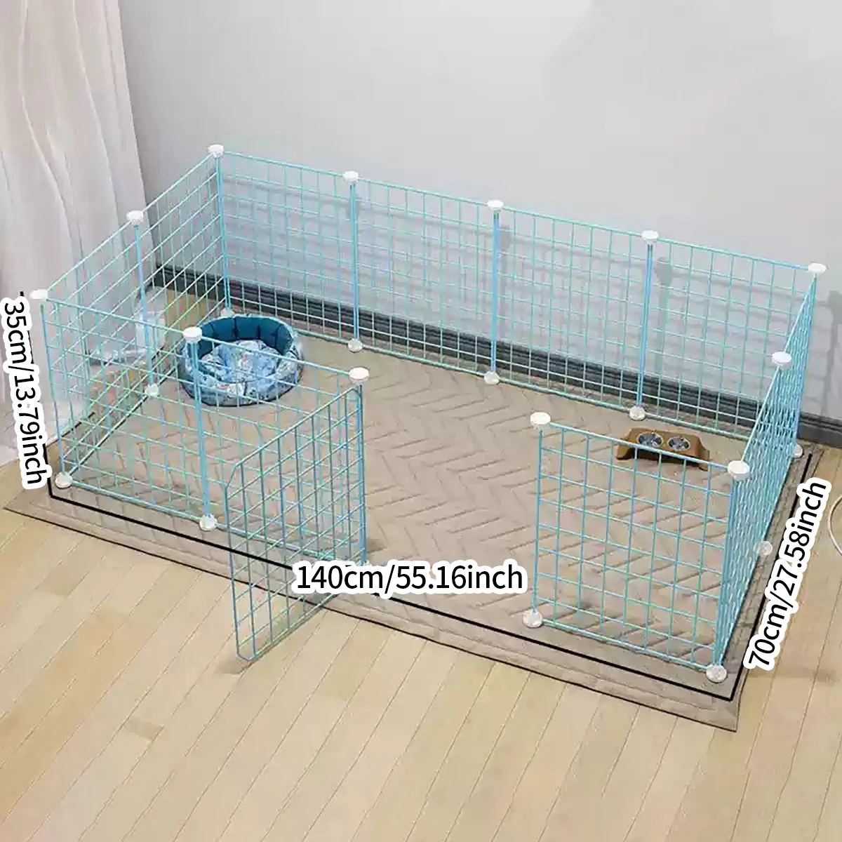 DIY Modular Metal Pet Cage Panels, Pet Enclosure Accessories, Freely Assembled Cat, Dog, and Rabbit Small Pet Enclosures, Portable Indoor Pet Protection Barriers