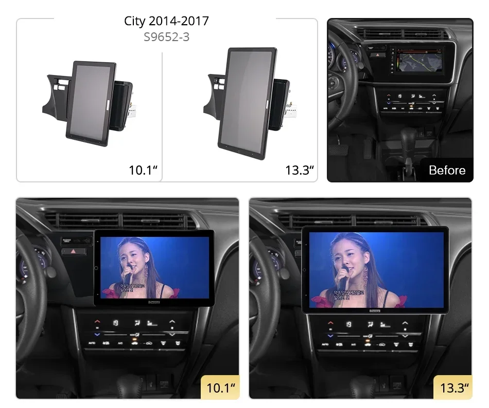 TS10 Android10.0 Ownice Car Radio Auto for Honda City 2014-2017 13.3'' 7862 512 No DVD support USB Quick Charge Nano 1920*1080