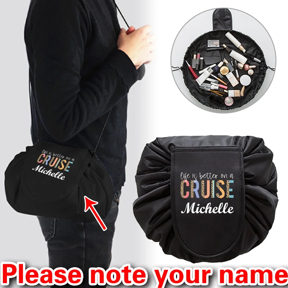 Lazy Drawstring Cosmetic Bag Female Travel Magic Bag Cosmetic Portable Travel Folding Storage Bag