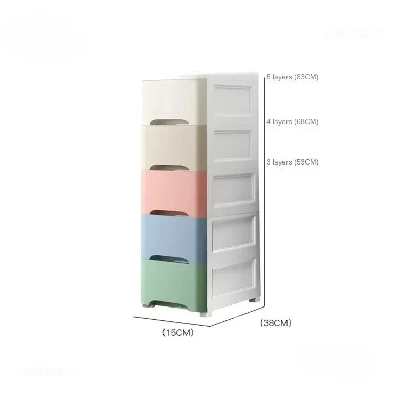 Small Waterproof Bathroom Furniture for Home Modern Storage Bathroom Cabinet for Toilets Multi-layer Plastic Drawer-type Cabinet