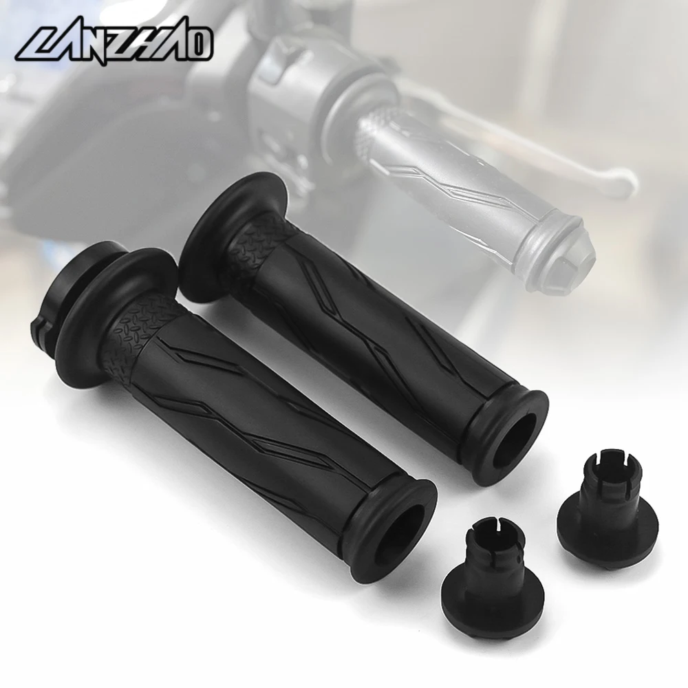 

7/8" 22mm Motorcycle Hand Grips Rubber Gel Grip with Bar End Plug for Honda Kawasaki Yamaha Ducati Suzuki BMW Vespa Aprilia