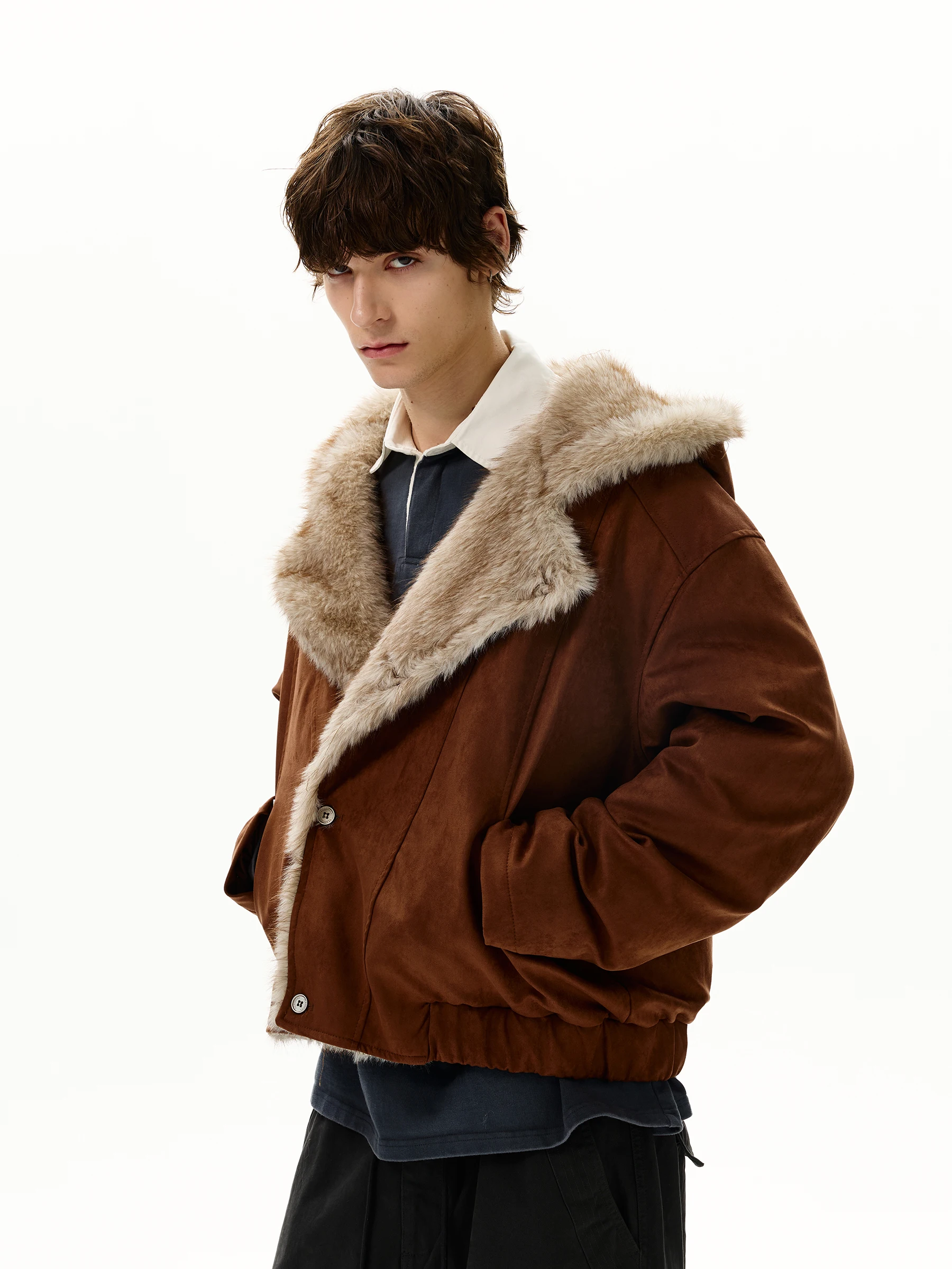 Couple 2025 Winter New Parkas High-End Faux Fur Collar Hooded Coats Men Women Long Sleeve Handsome Solid Color Hoodies Parkas