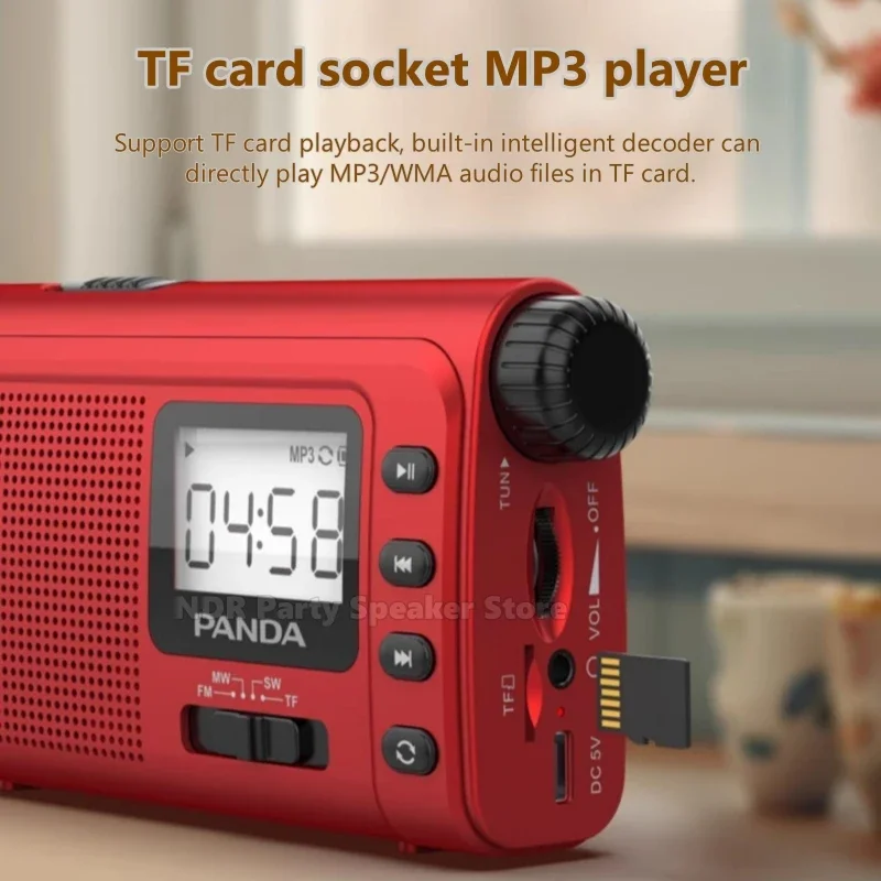 6243 Vollband-FM/MW/SW-Radio Neuer kleiner Notfall-Multifunktionslautsprecher für ältere Menschen, Halbleiter-Profi-Übertragung