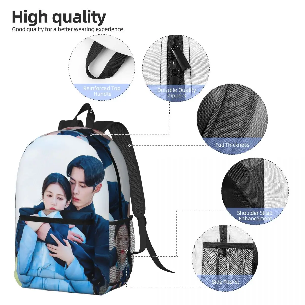 Kdrama Alchemy Of Souls Light And Shadow Backpack Boys Girls BookBag Children School Bag Laptop Shoulder Bags for Men Women
