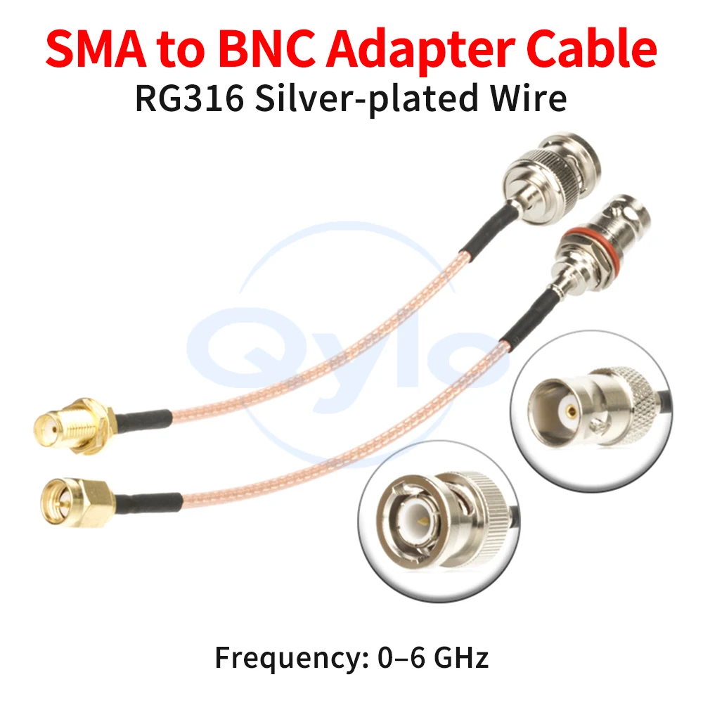 

SMA RF Cable BNC Patch Cable Male to Female Feeder Adapter Cable Extension Cable Connection Cable SMA to BNC Cable (1 pcs)