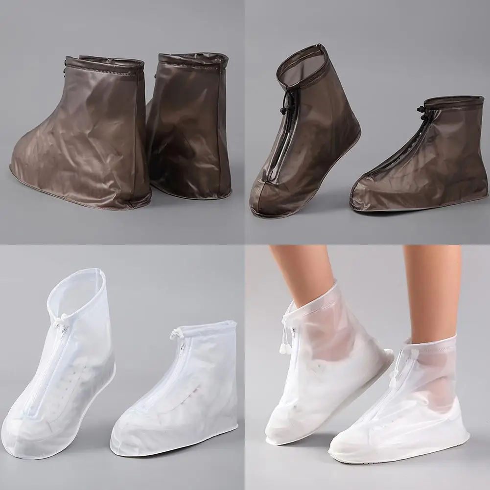 1pcs Shoes Covers For Rain Flats Ankle Boots Cover Pvc Reusable Non-slip Cover For Shoes With Internal Waterproof Layer H9e3