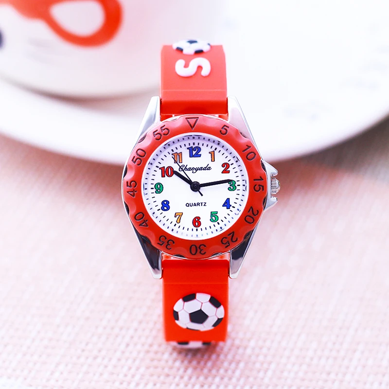 new fashion children boys girls cool sports 3D ball quartz watches little kids silicone waterproof electronic watches students