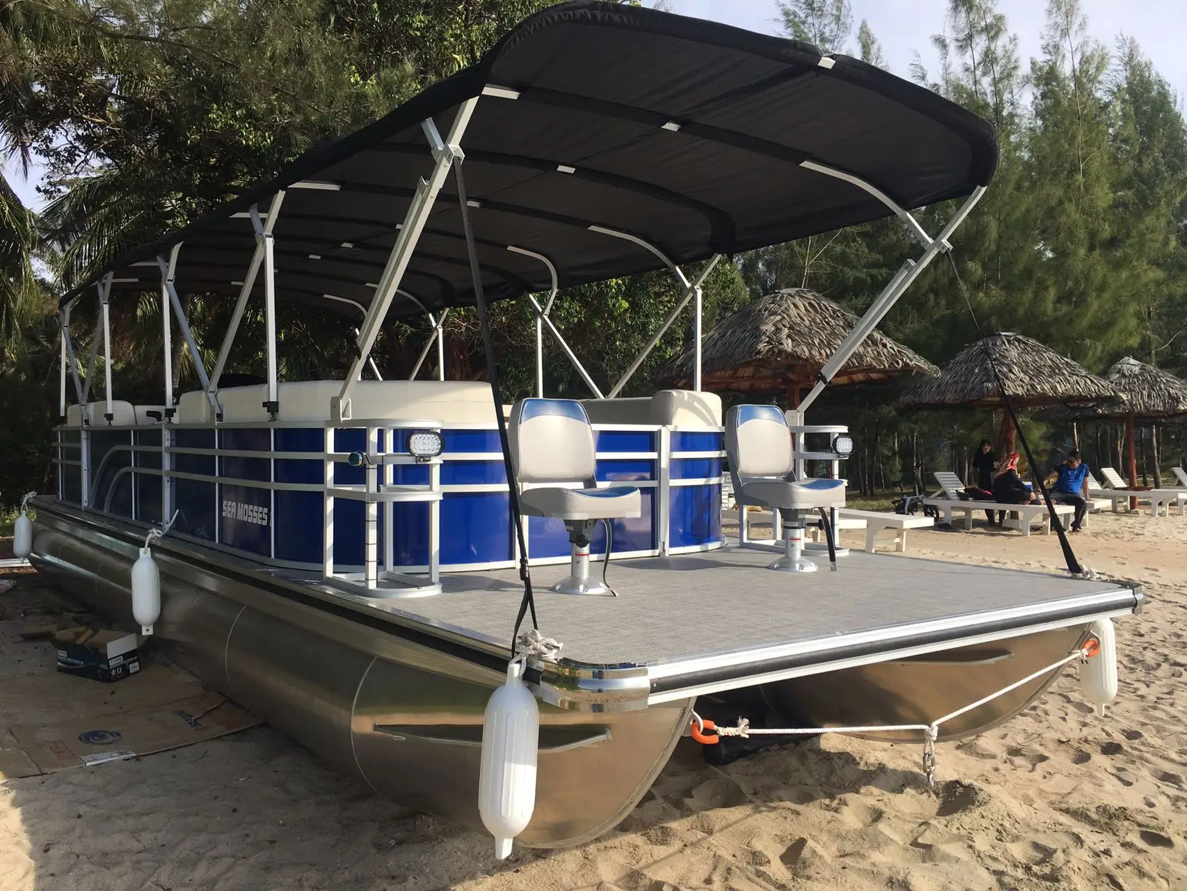 2025 New Design 27ft Aluminum electric ECO Luxury Fishing Yacht Fish Pontoon Boat For Family Party For Sale