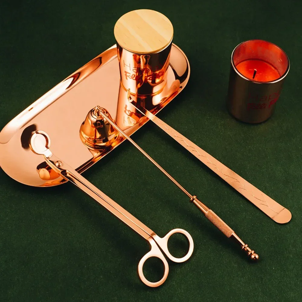 Texture Handle Candle Wick Snuffer Wick Trimmer Relief Design Wick Differ Tray Candle Care Tool Scented Candle Accessories Gifts