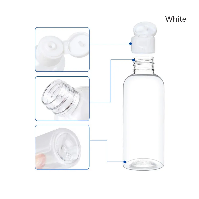 5/10pcs Clear Plastic Travel Bottles with Flip Cap Portable Containers with Funnel and Labels for Shampoo Conditioner Cosmet