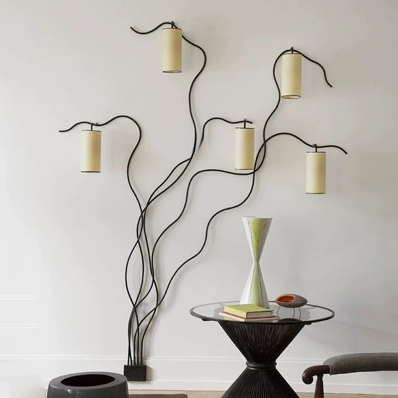 Light luxury minimalist creative personality postmodern living room bedroom background wall villa wall lamp, custom lamps