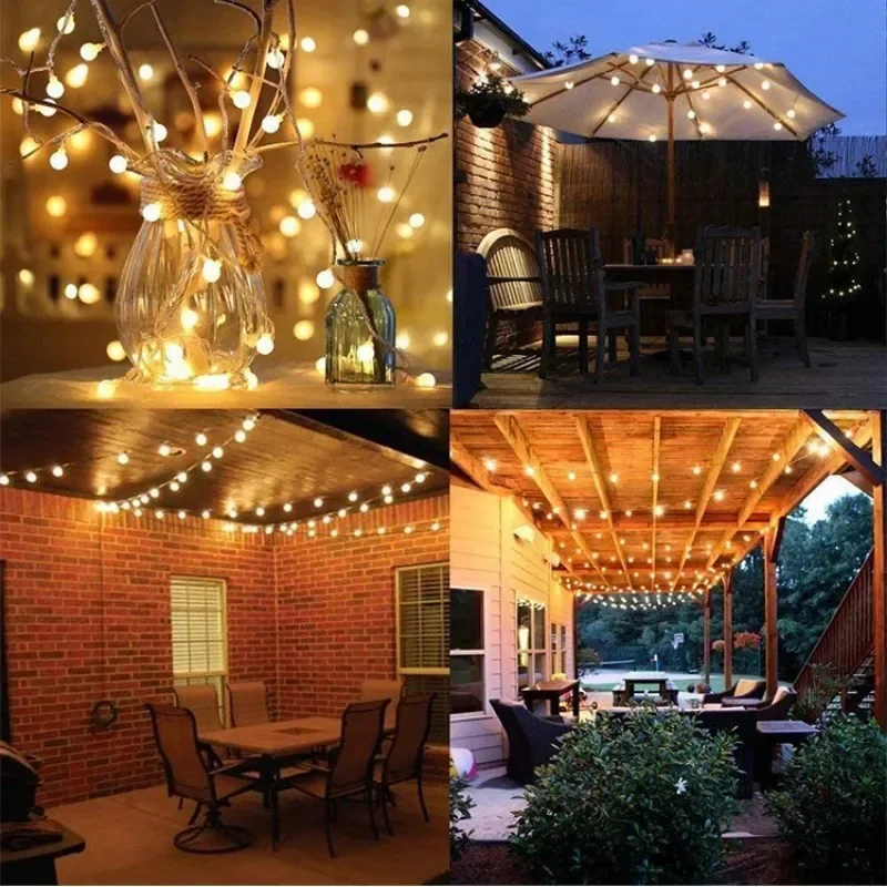 Christmas Bedroom Wedding Holiday String Light Battery Powered 10/20LEDs Bubble Ball Star Fairy Festoon Garland Lamp Outdoor