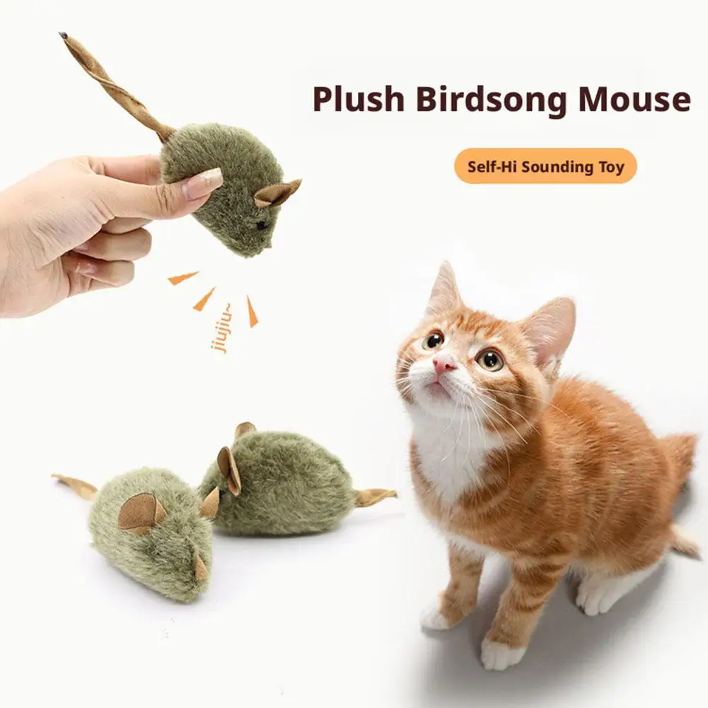Jouet pour chat en forme de souris réaliste, qui couine et bouge – jouet interactif en peluche avec son, jouet électronique automatique pour chat, idéal pour jouer à l’intérieur.