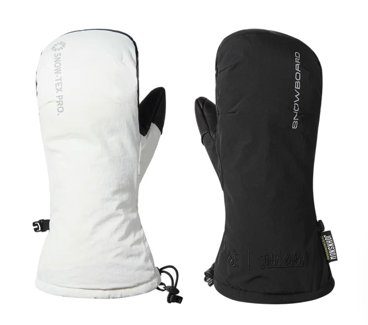 

John Snow Professional Waterproof Ski Gloves for Men Women Thermal Insulated Down Mittens with Goat Leather Palm 5-Finger Liner