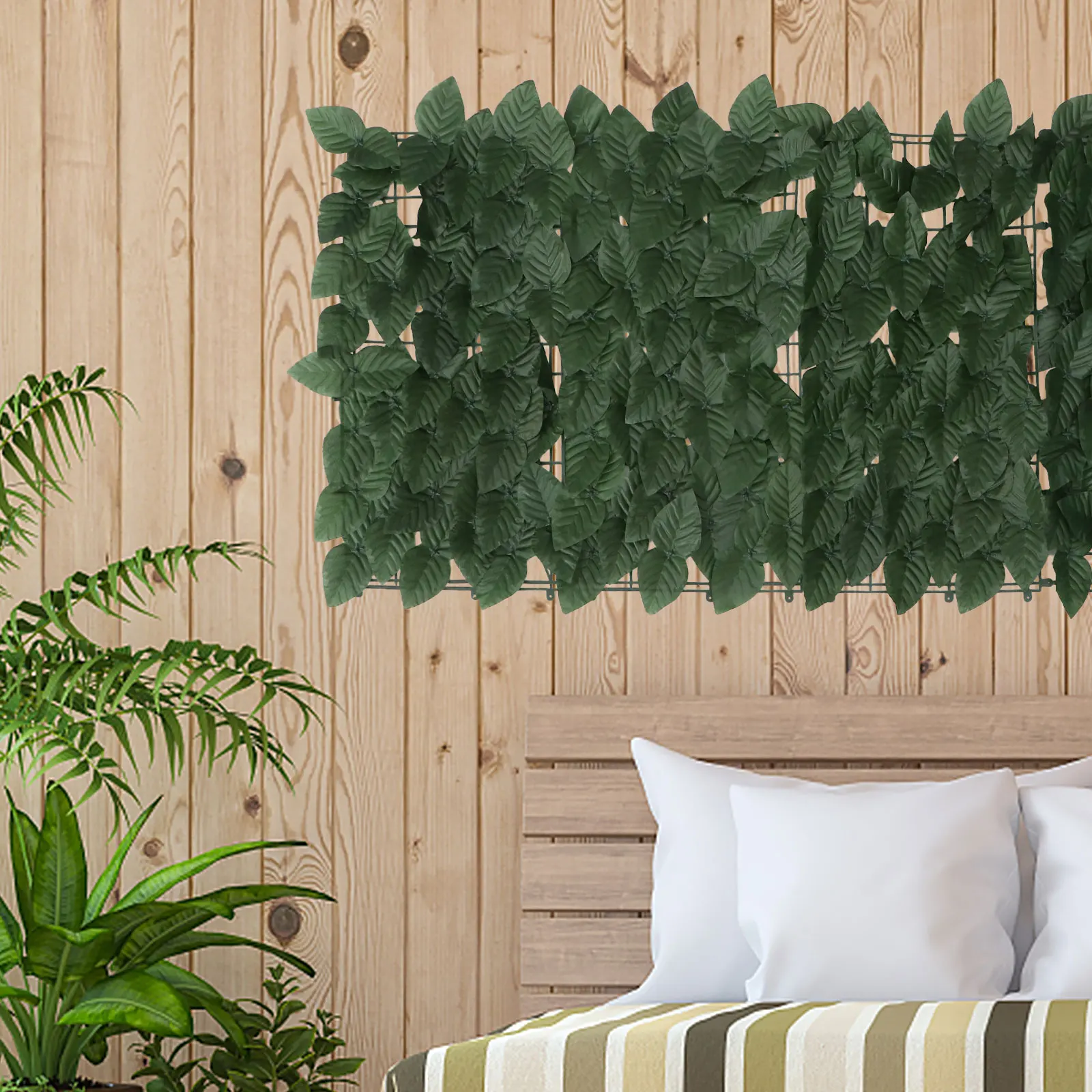 

Plant Simulated Leaf Fence Garden Silk Flower Decorative Fences Privacy Screen Leaves
