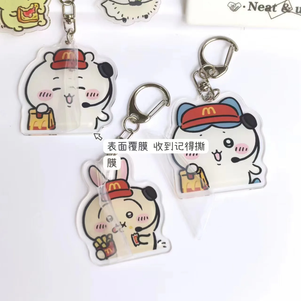 

Chiikawa IMcDonaldI's Cute Cartoon Acrylic Keychain Pendant Hachiware Usach Keychain Pendant Decorate Friends Gift