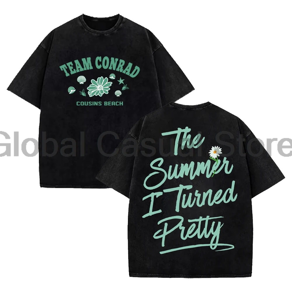 The Summer I Turned Pretty Cousins Beach Team Conrad Merch T-shirt Short Sleeve Cotton Washed Tee Women Men Streetwear Tops