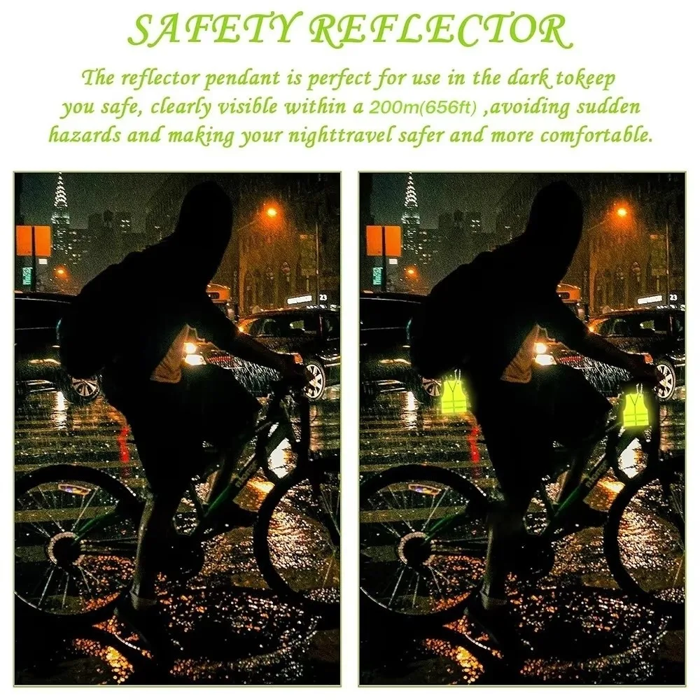 Jewelry Accessories Night Reflective Reflective Pendant Vest Shape Night Travel Bag Charm Keyring Cellphone Decoration