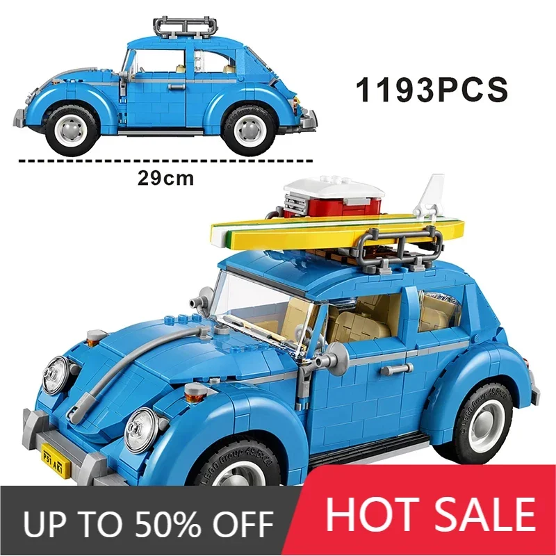 

IN STOCK Technical Blue Beetle Building Blocks Classic Car 10252 Model Vehicle Bricks Toys For Kids Christmas Birthday Gifts