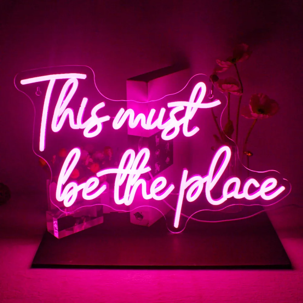 

This must be the place Neon Sign Bedroom Wall Decor Light Up Word Led Neon Home Pub Club Cafe Shop Bar Hotel Party Wedding Light