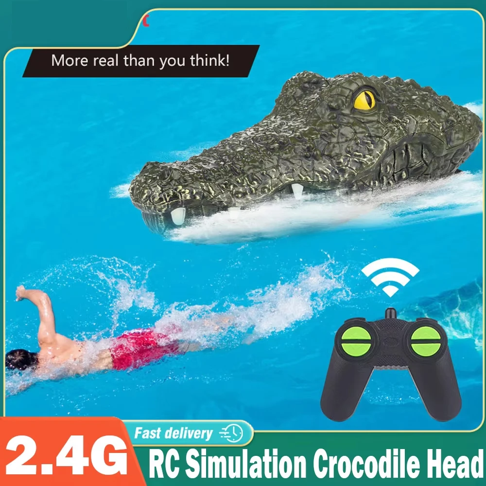 

RC Crocodile Head Simulation Boat Remote Control Joke Alligator Decoy 2.4G Electric Toys Water Spoof Toys for Kid Aldult