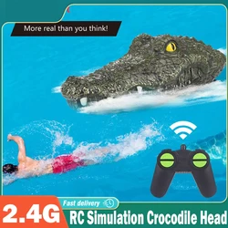 RC Crocodile Head Simulation Boat Remote Control Joke Alligator Decoy 2.4G Electric Toys Water  Spoof Toys for Kid Aldult