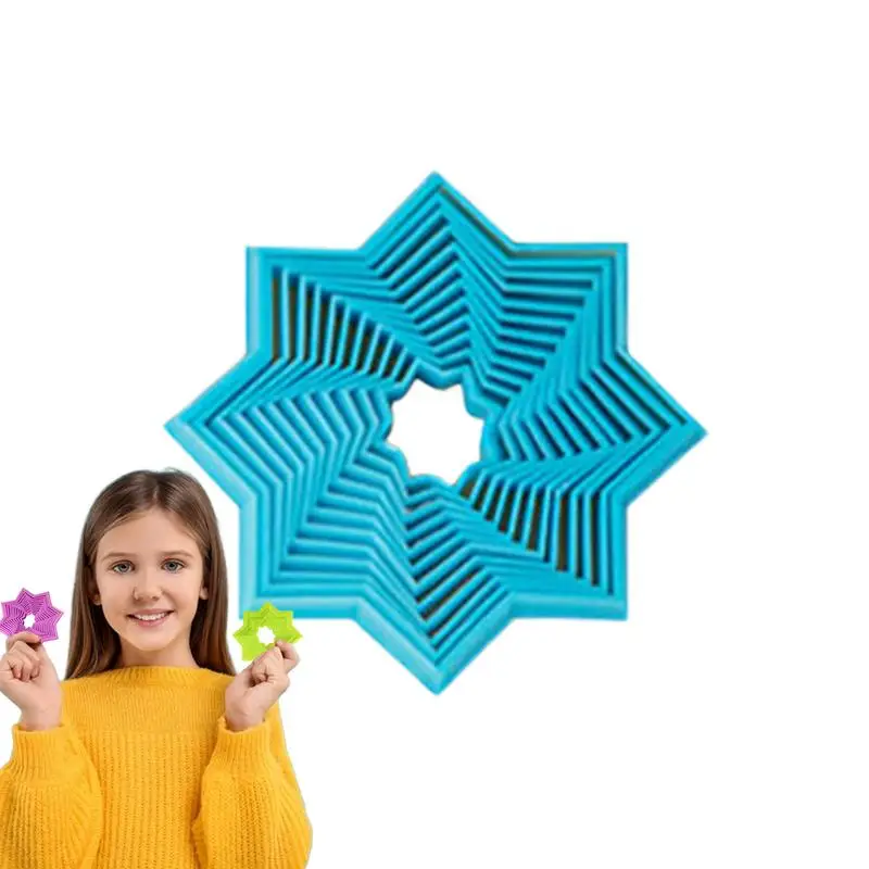 

3D Stress Block Toy Sensory Blocks Stress Toys Octagonal Star Stress Relief Toy 3D Transformation Block Desk Decor Travel Toys