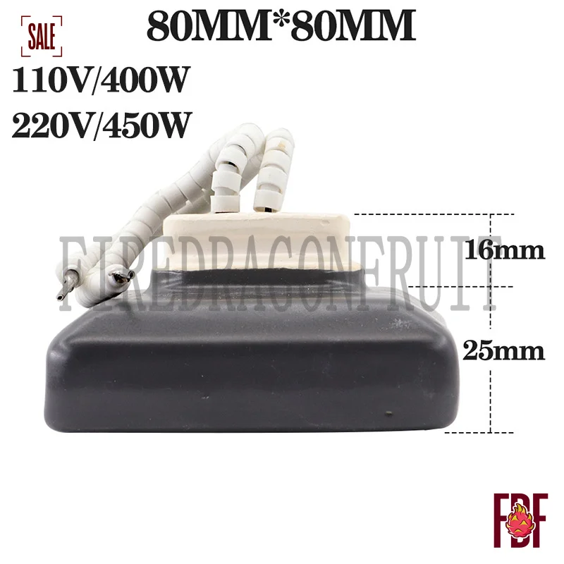 

Промышленный керамический инфракрасный нагревательный элемент 450 Вт, 80 мм, квадратный, верхний нагревательный модуль для станций BGA Rework Stations IR6500 IR PRO SC