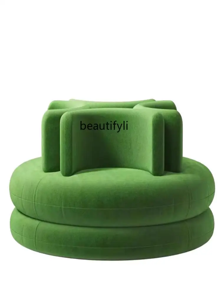 

S7486 ss Nordic Style Hotel Lobby Creative Strange Shape Sofa Bank Rest Area round Petals Multi-Person Beauty Salon Reception Ar