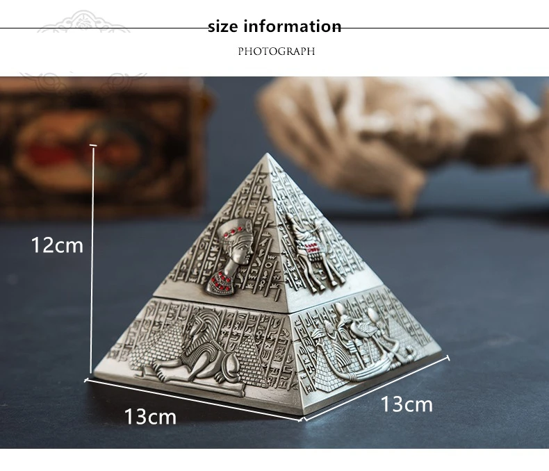 Ancient Egyptian Pyramids Ashtray Room Decor Creative Handicraft Art Ornament Home Decoration Accessories Men\'S Gift Sculptures