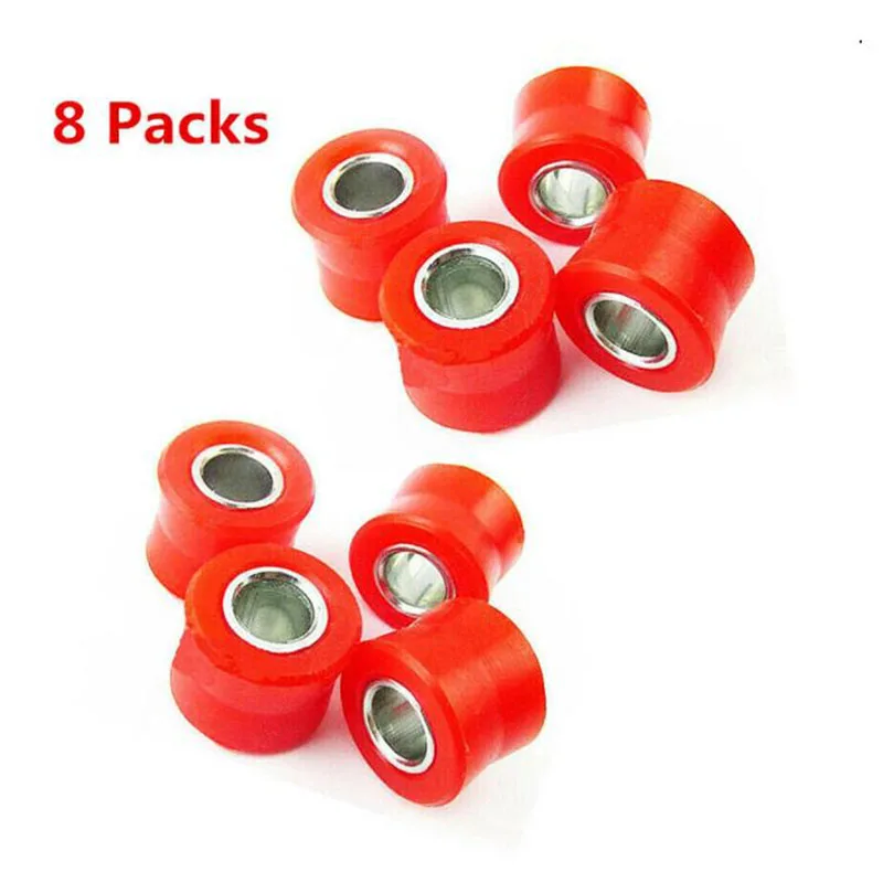 8pcs Motorcycle AVT Bike Rear 10mm Shock Absorber Red Durable Rubber Bush Ring