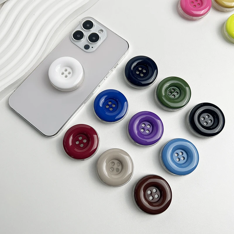 Cute Button Phone Holder Griptok Bracket Grip Tok for IPhone Samsung Universal Accessories Phone Socket Ring Support Stand