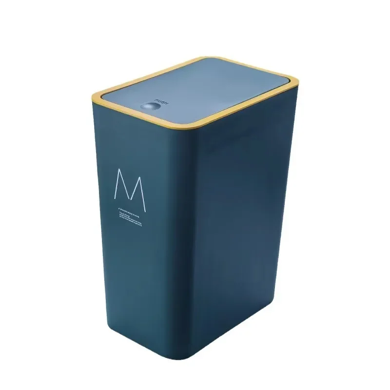 10L Nordic Toilet Trash Can Household With Lid Kitchen Classification Press-type Bathroom Living Room Rectangular Trash Can