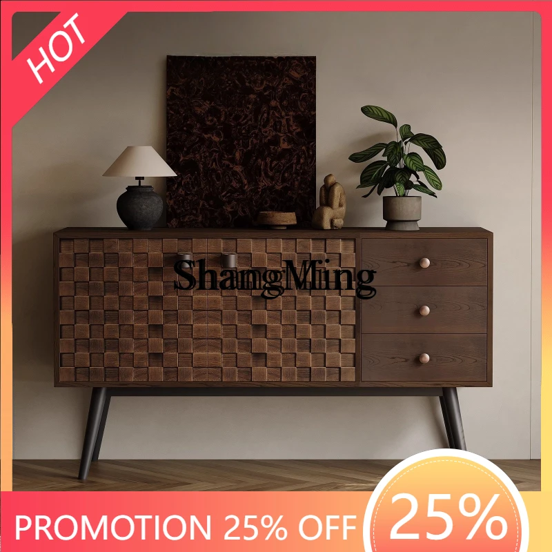 

SM medieval solid wood bucket cabinet against the wall storage living room household dining side entrance cabinet