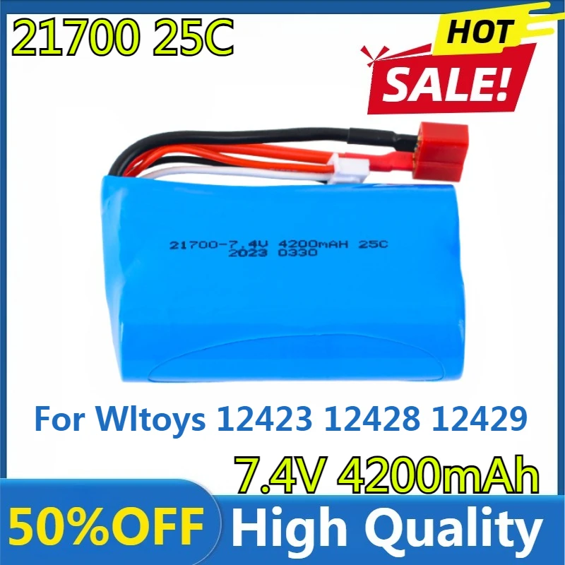 

7.4V 4200mAh Lipo Battery T Plug for Wltoys 12423 12428 12429 12401 12402 12402A RC Car 7,4 В 4200 мАч RC Игрушечная Батарея