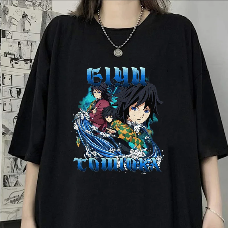 

Summer Unisex Short Sleeve Anime Tomioka Giyuu Print T Shirts Women Men Causal Harajuku Tops Funny T Shirt New Clothing