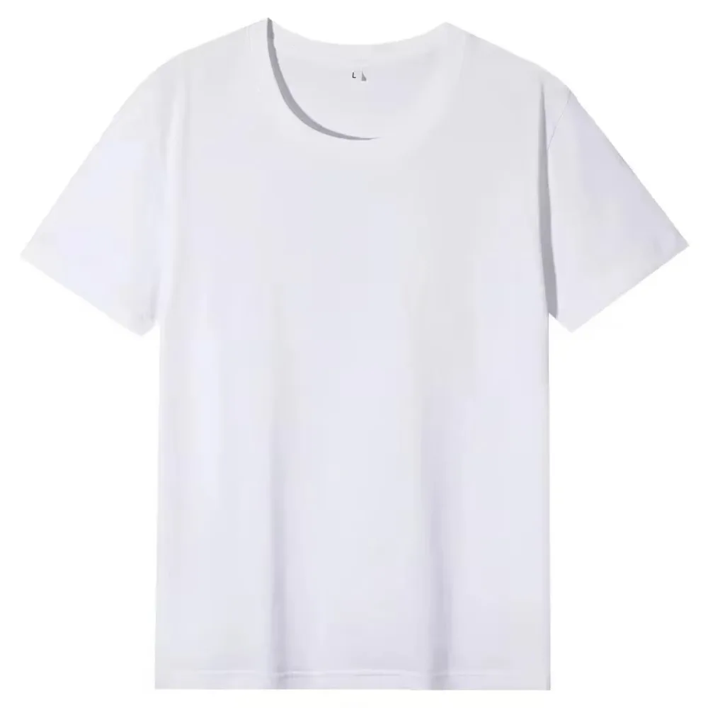 Baumwoll-Oversize-T-Shirt für Herren, Kurzarm, Modemarke, Trend, Weiß, Schwarz, Kleidung, T-Shirts, Damenprodukte, Sommer, S-3XL – Detail 3