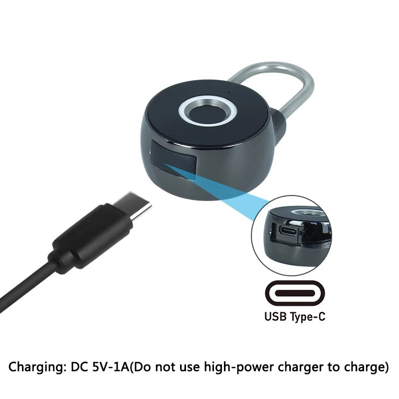 SMBG06A small fingerprint padlock, waterproof/USB charging fingerprint recognition electronic lock