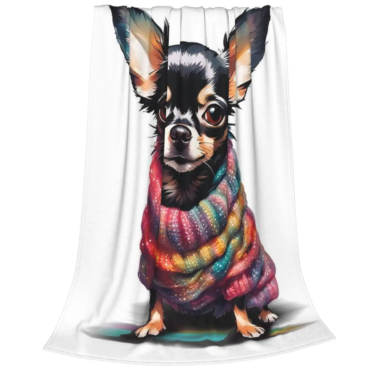 Cute Chihuahua Christmas Blanket Flannel Multi-function Sofa Throw Blankets For Home Bedroom Office Throws Bedspread Quilt