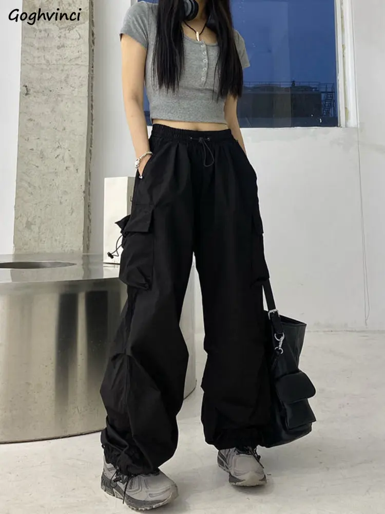 

Multi-pockets Cargo Pants for Women Ulzzang Baggy BF Design All-match Chic Streetwear Sporty Unisex Minimalist Cool New Fashion