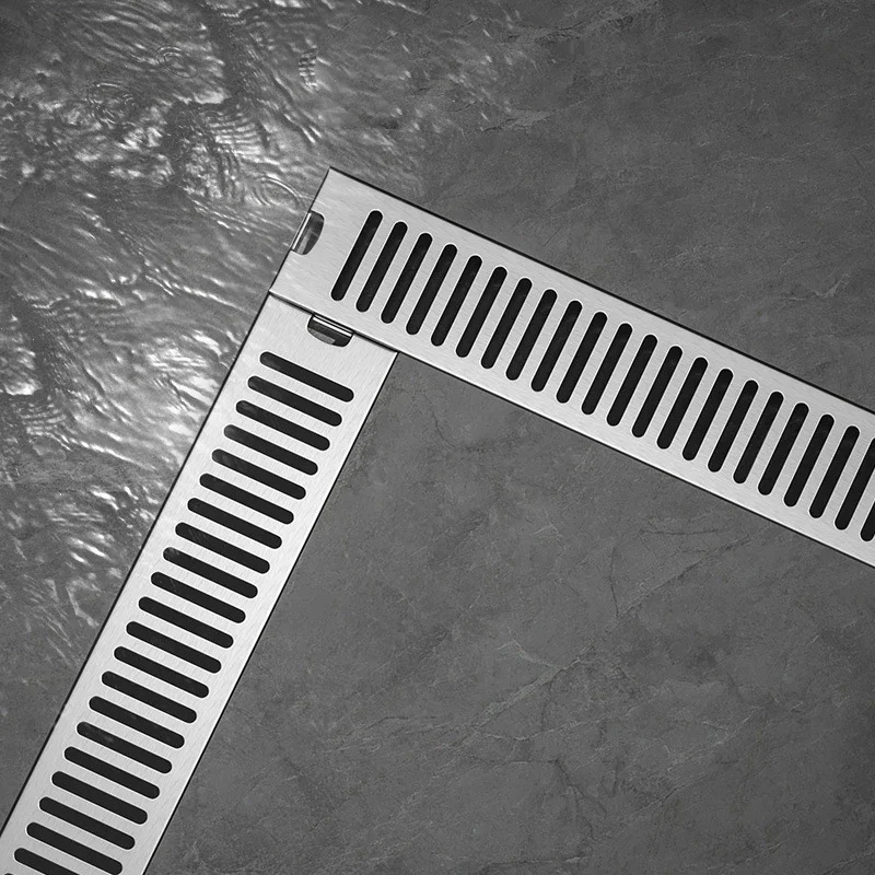 Floor Drain Cover Rectangular Stainless Steel Floor Drain Bathroom Long Strip Filter Floor Drain Cover Sheet