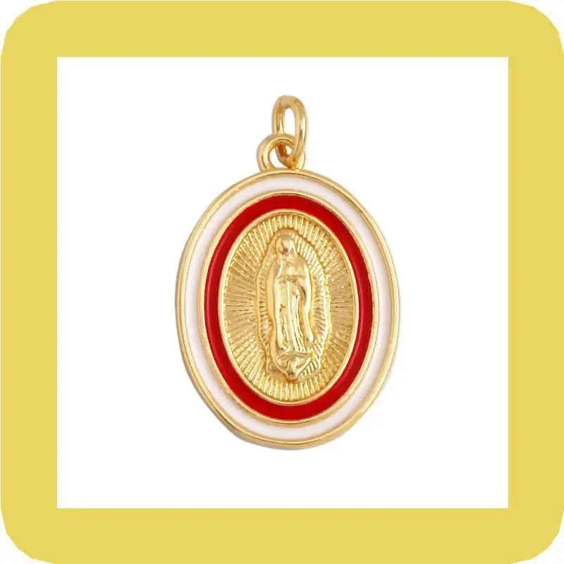 Vergoldete Anhänger aus Naturmuschelperlen mit verschiedenen religiösen Motiven für die Herstellung von DIY-Schmuck, Halsketten, Armbändern und Geschenken. – Detail 6
